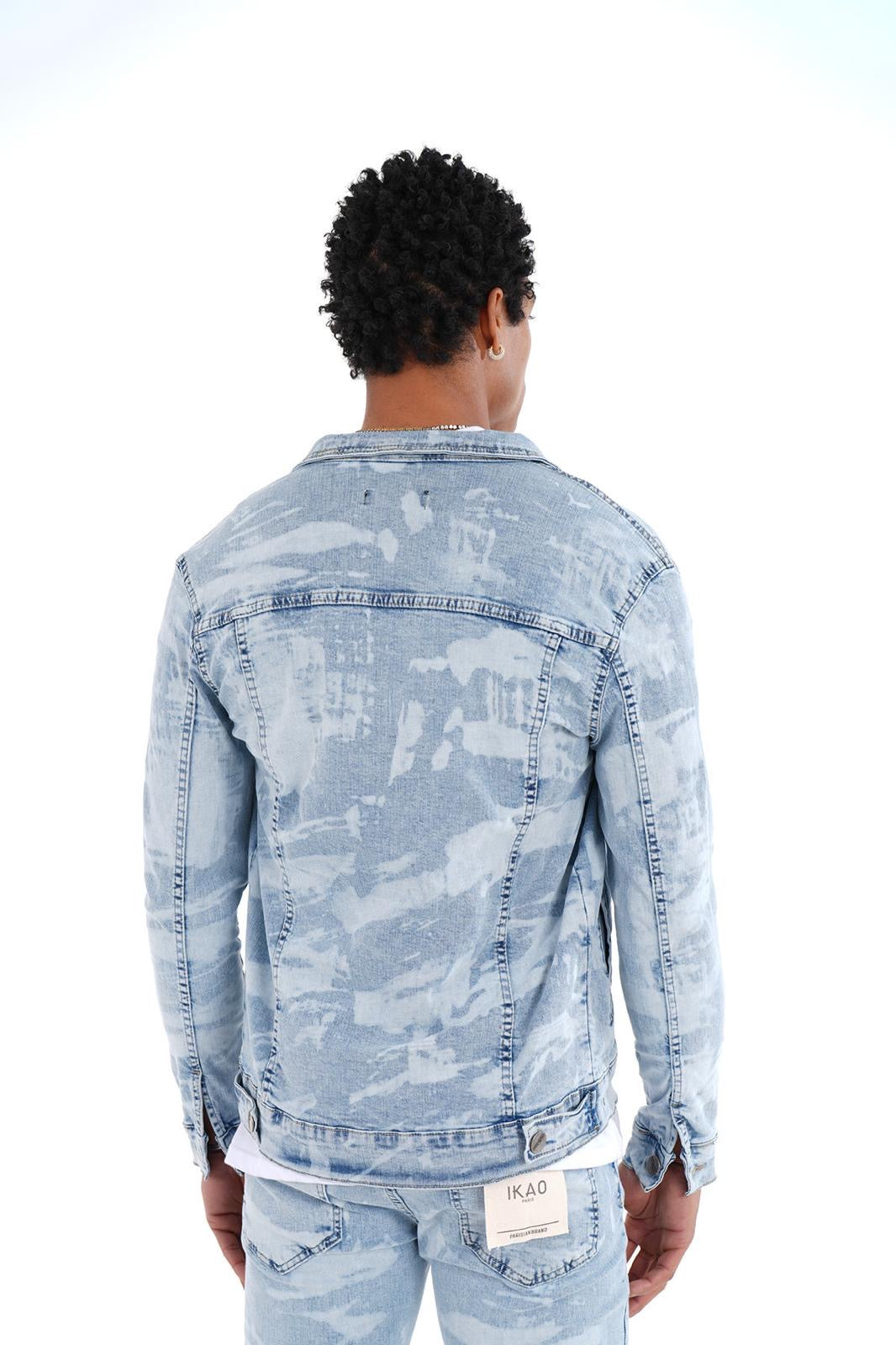 Acid wash denim jacket