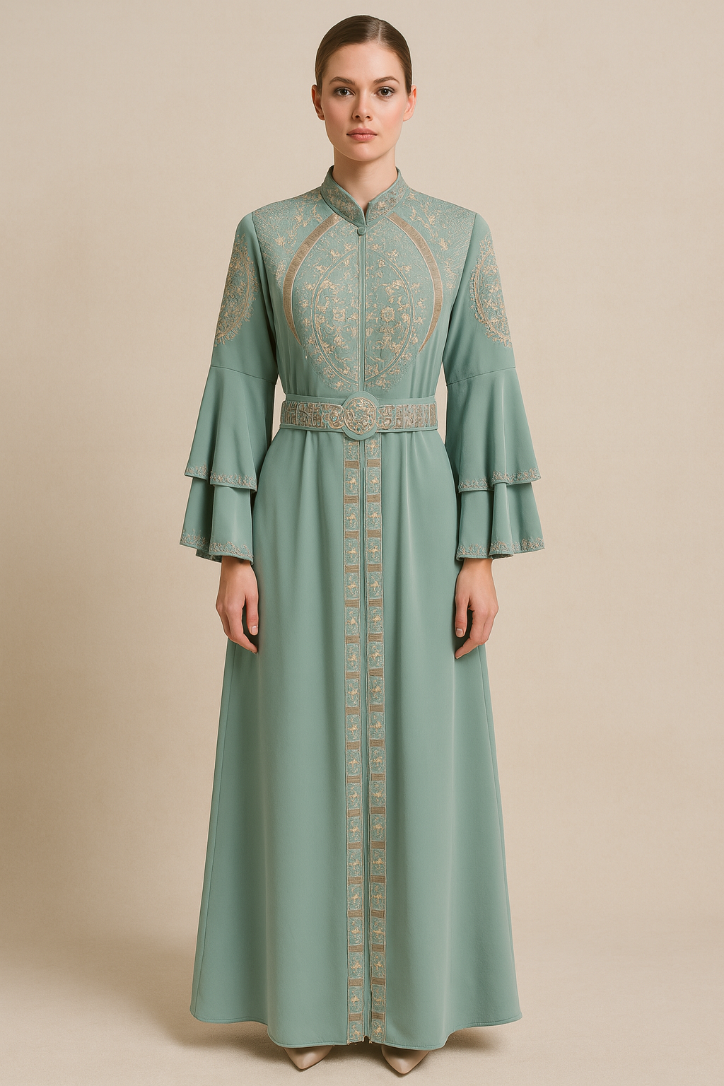 abaya glitter mouwen