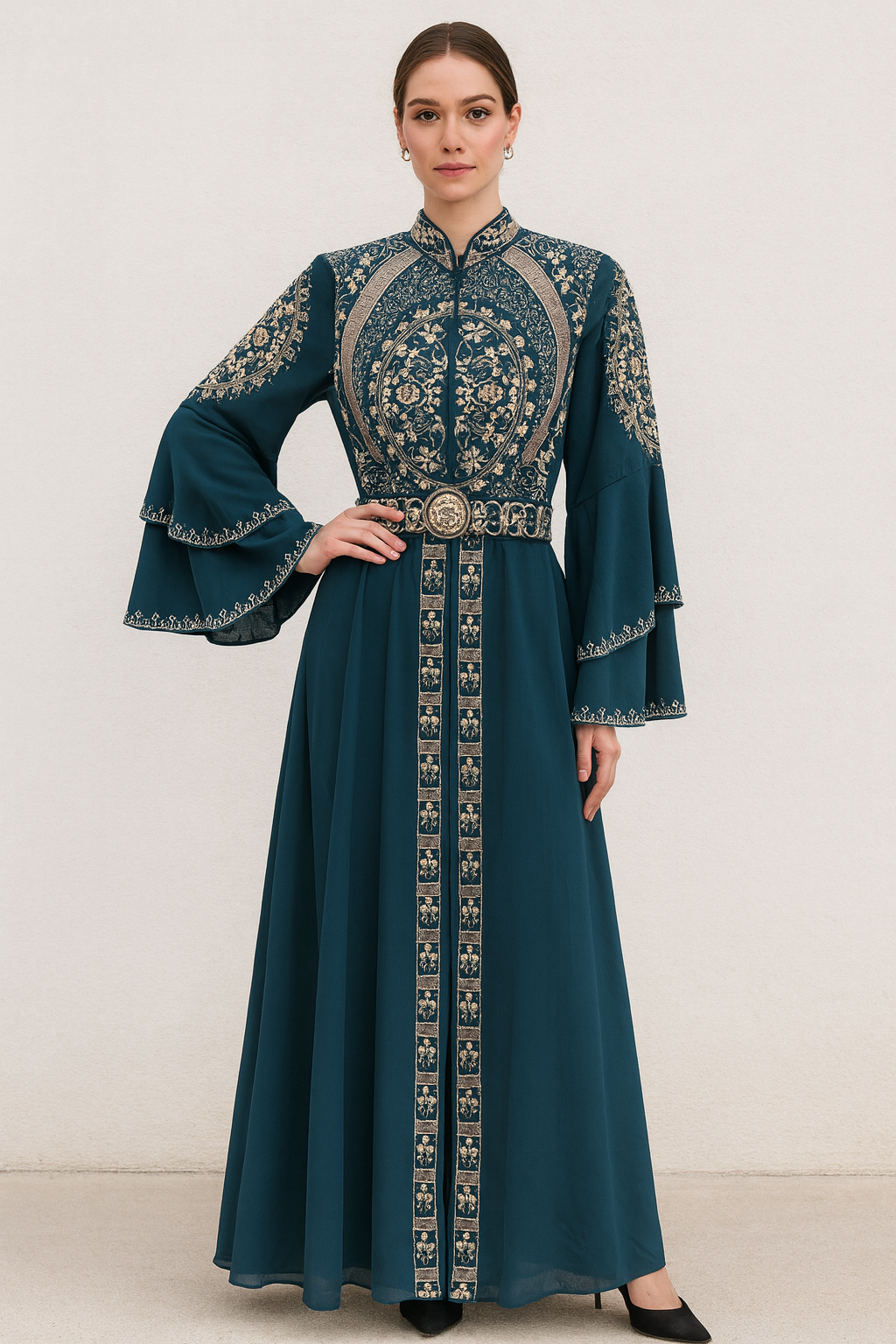 abaya glitter mouwen