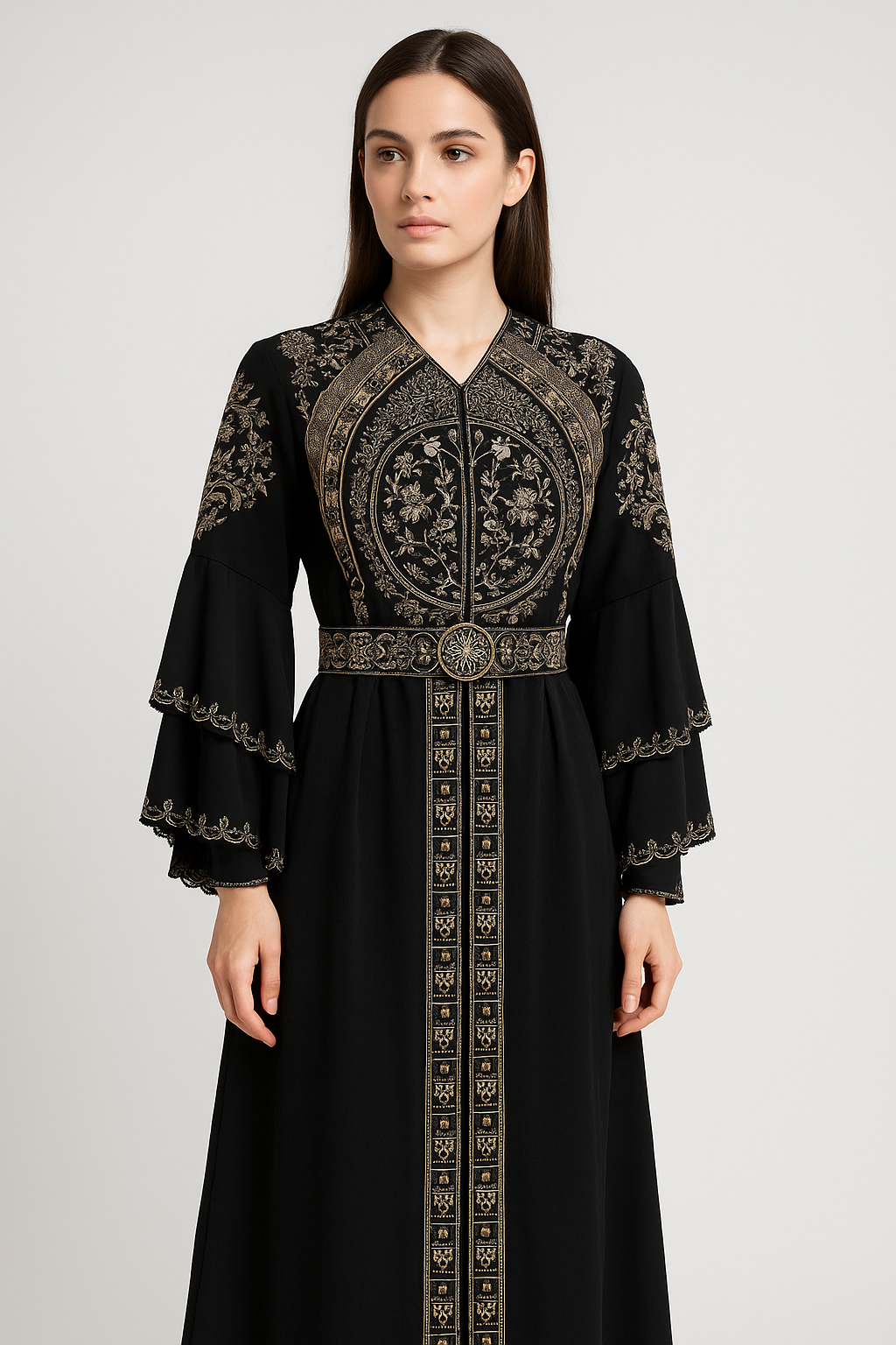 abaya glitter mouwen