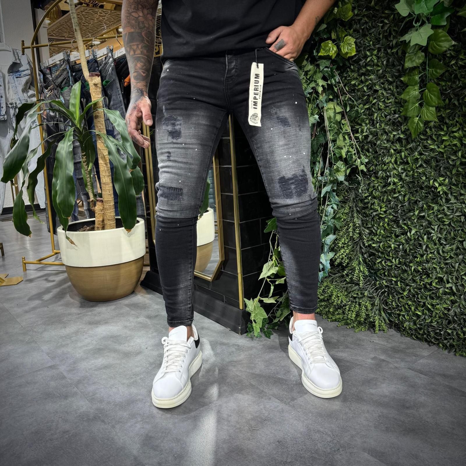Zwarte ribbel broek