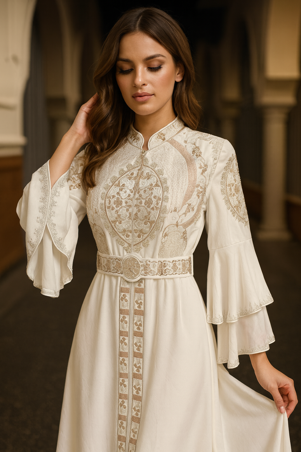 abaya glitter mouwen